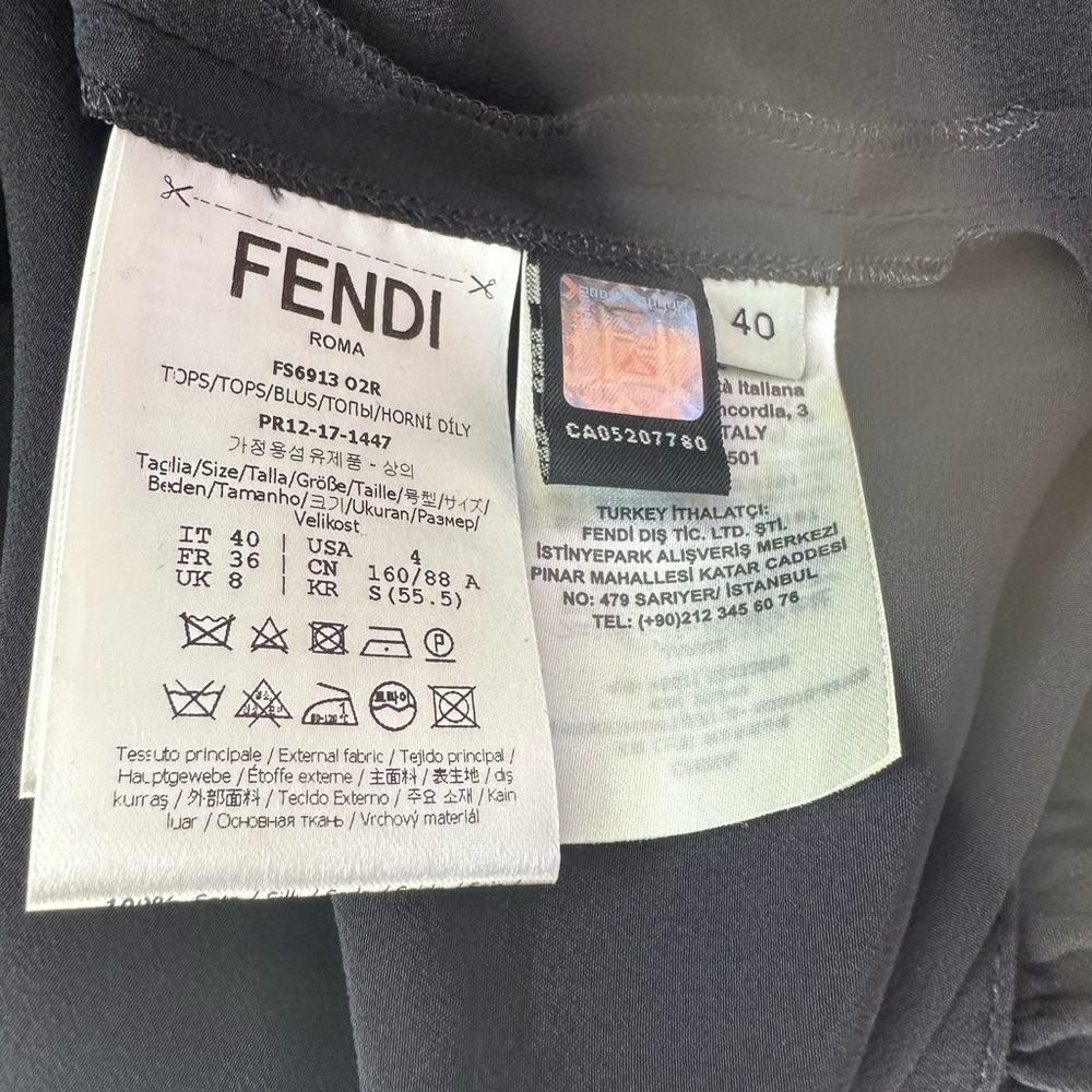 Fendi silk black top size 8 - Picture 9 of 9